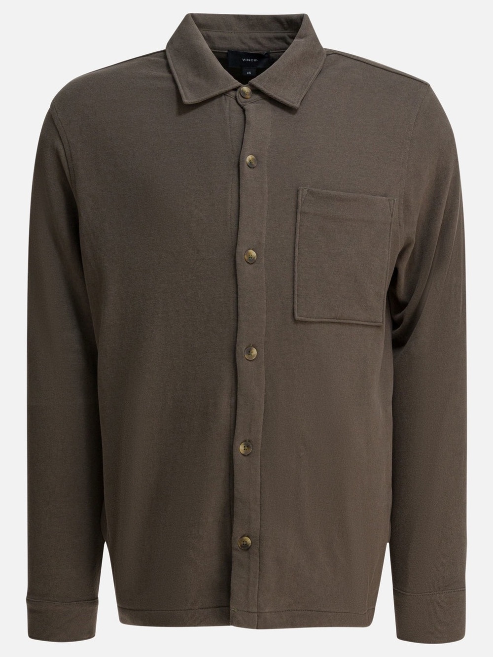 VINCE Men's Brown Olive Sueded Jersey 100% Peruvian Cotton Shirt Jacket Size XL